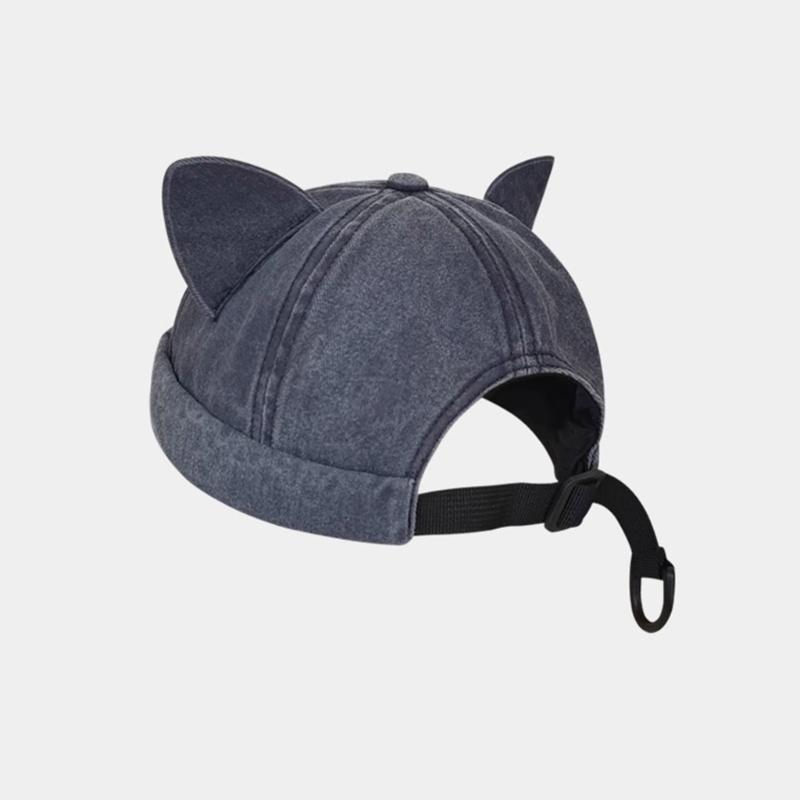 Cat Ear Decor Beanie Hat for Adult Teenagers Portable Beanie Hat Without Brim Spring Summer Anti-UV Hat for Cycling