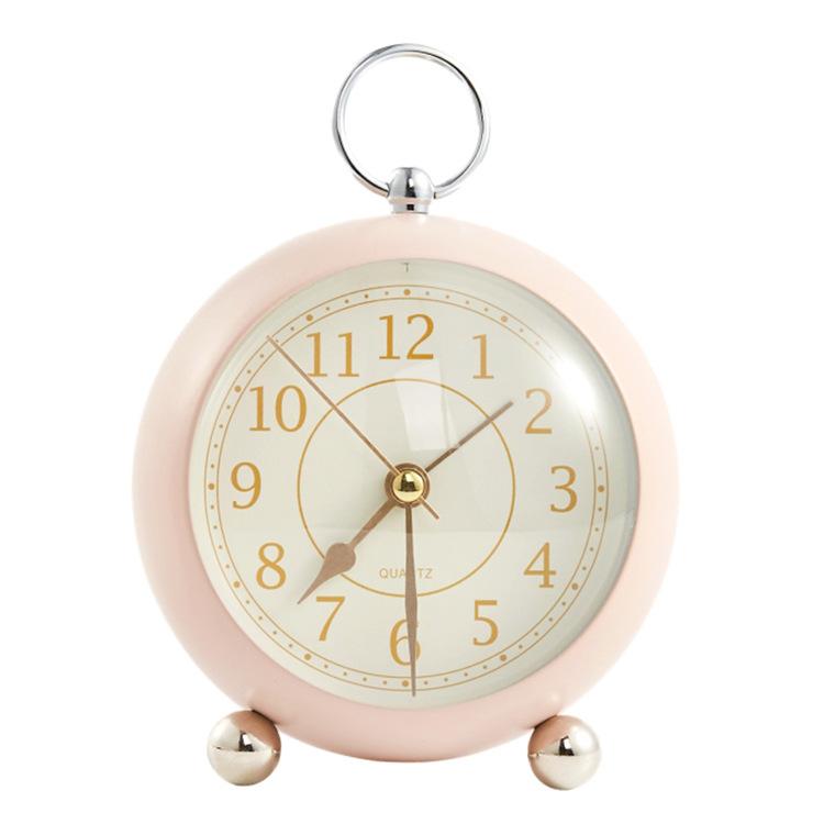 4.5inch Metal Alarm Clock Silent Non Ticking Bedside Clock Simple Loud Desk Clock for Heavy Sleeper
