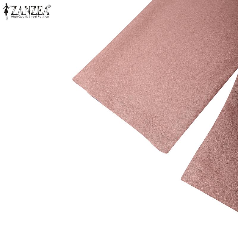 ZANZEA Dámská ležérní halenka s kulatým výstřihem a 3/4 rukávy