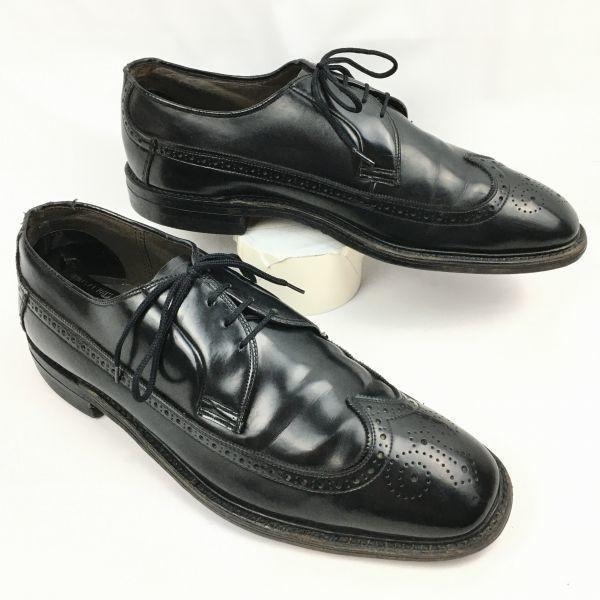 

Vintage Sears Wingtip Business Shoes Black size 28.5-29.5 Men s(USED)