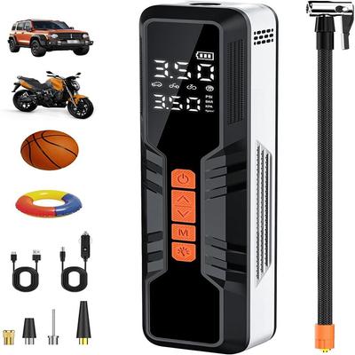 Lastik Şişirme Taşınabilir Hava Kompresörü 10000mAh, 4X Hızlı Elektrikli Lastik Pompası, Araba Lastikleri için Hava Pompası
