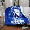 Bochum Crest Flannel Blanket, Soft Polyester, Modern Design, All-Season for Camping, Travel, Gifts for holidays or birthdays