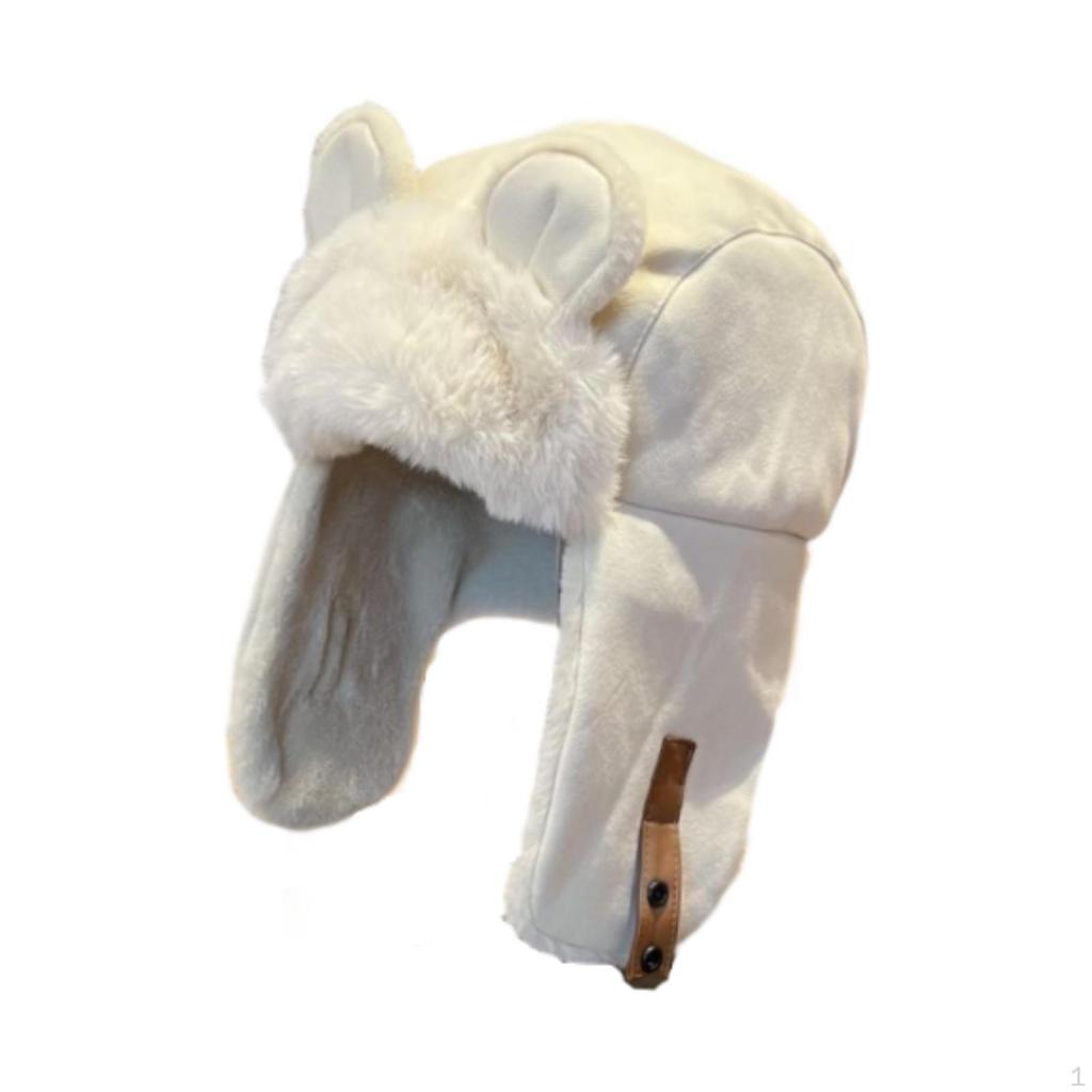 Animal Ears Trapper Hat Cute Plush for Street Outdoor Backpacking Holidays
