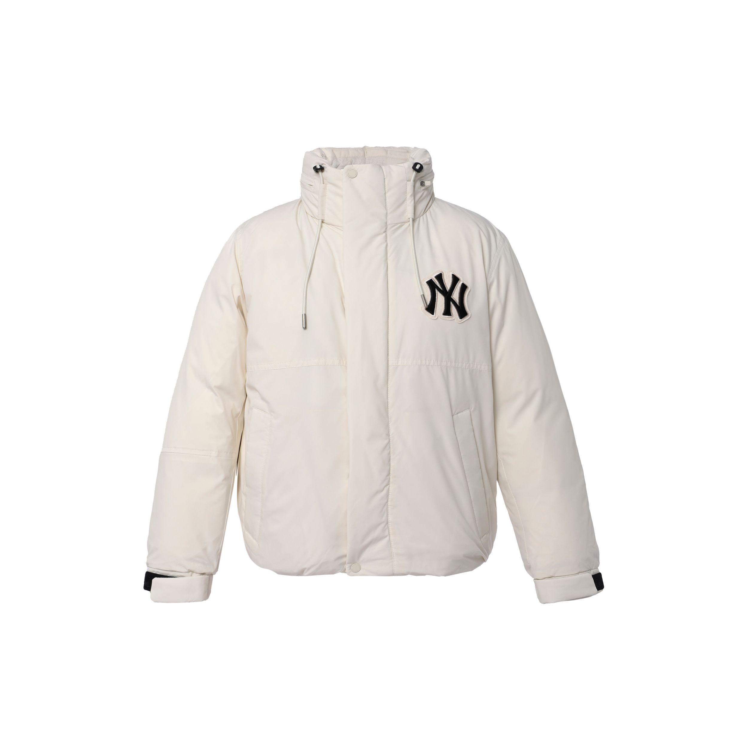 MLB Basic Serie FW22 Stehkragen Kapuze Warm Winddicht Daunenjacke Kurz Herrenjacken Weiß 3ADJB1126-50CRS L