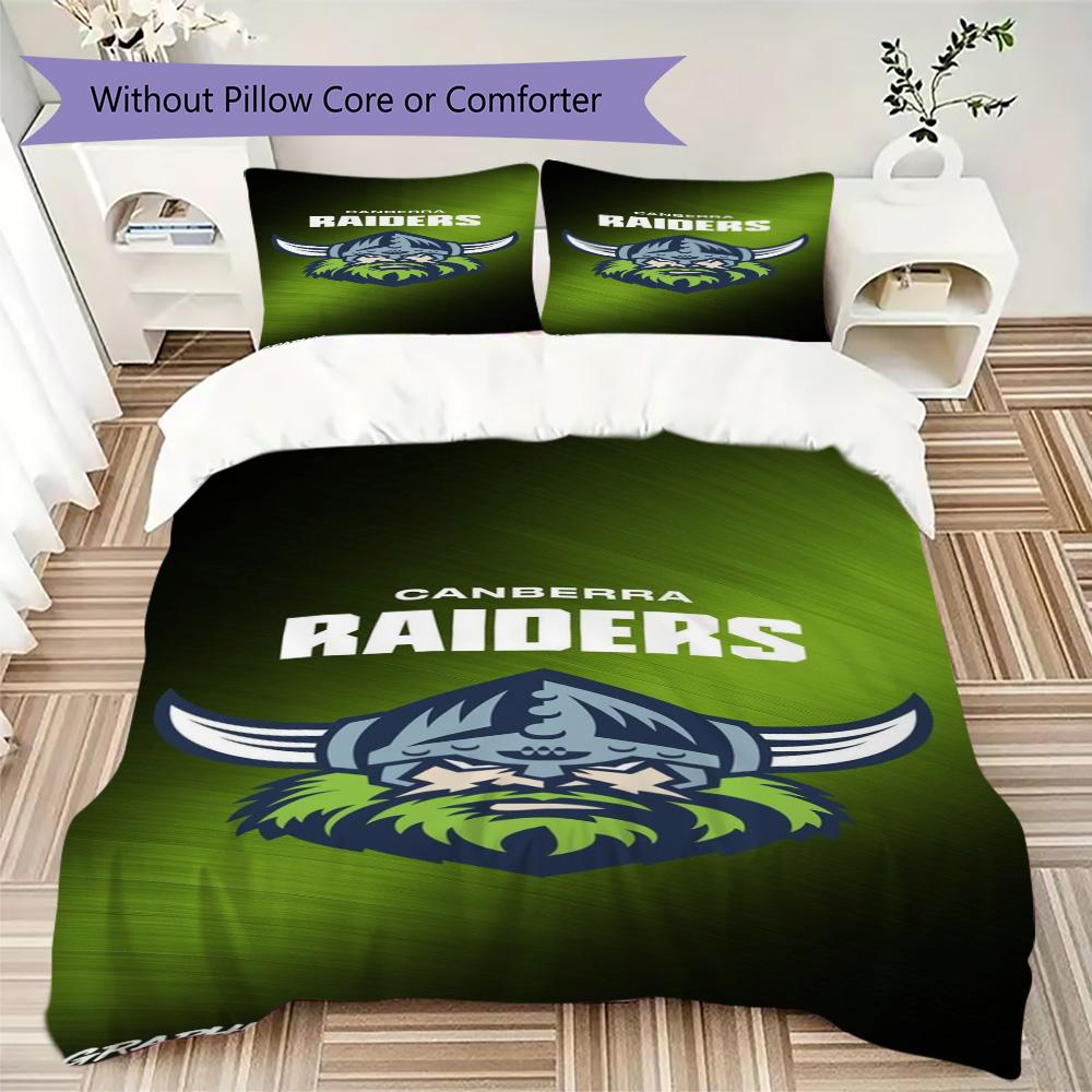 Canberra Raiders logo Pattern Bedding,Quilt Set Quilt Cover Pillowcase Home Birthday Gift (1*duvet cover+2*pillowcase,without core)SSJT0917201