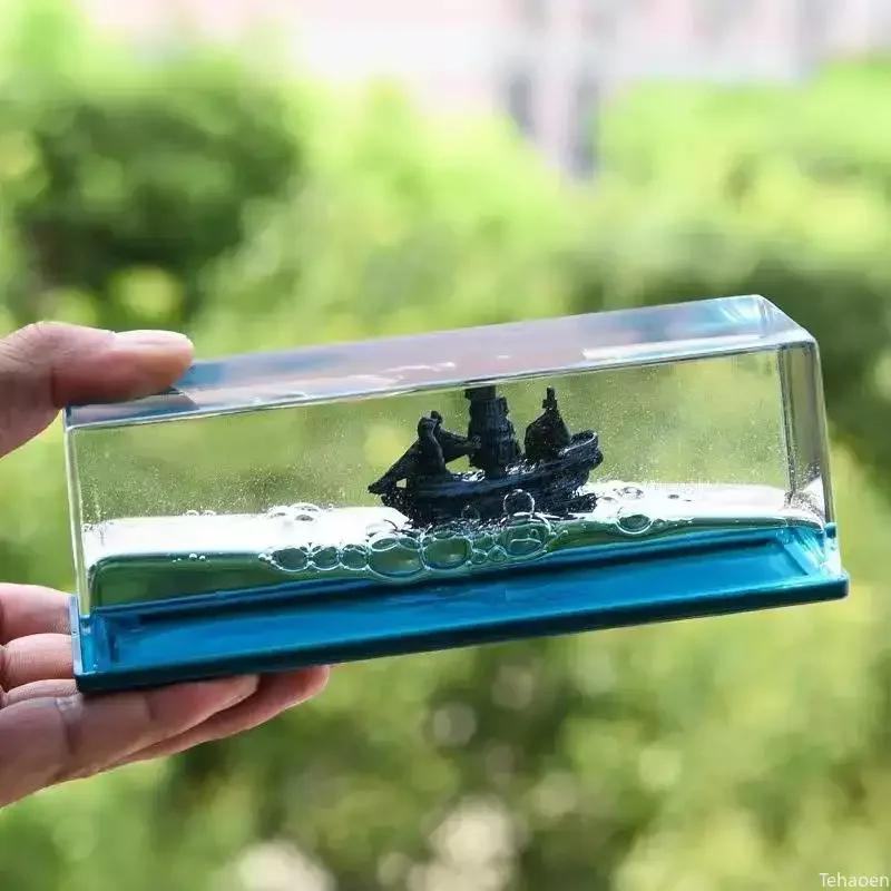 Cruise Fluid Drift Bottle Black Pearl Pirate Ship Will Never Capsize Drift Bottle Decompression Living Room Office Decorations