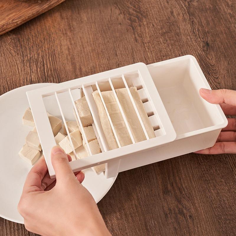 Voedselkwaliteit Tofu Snijder Snelle Gelijkmatige Snede Antislip Handvat Blokjes Plastic Vorm Voor Thuis Keuken Voedselbereiding