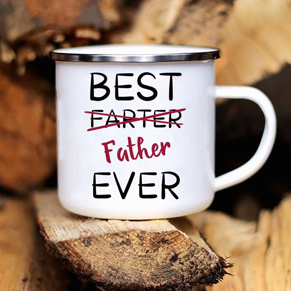 Papa, du bist nicht alt, du bist ein Klassiker, Aufdruck, lustige Emaille-Kaffeetasse, originelle Frühstückstassen zum Sublimieren, süße Campingtasse für Freunde