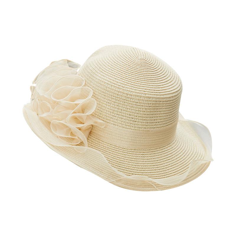 Spring and Summer New Organza Big Brim Hat Cool Hat Sun Hat Sun Hat Fashion Foreign Style Top Hat Straw Hat