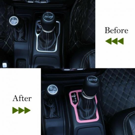 Pink Gear Shift Panel Trim Cover Accessories for Jeep Wrangler JL JLU JT 2018+