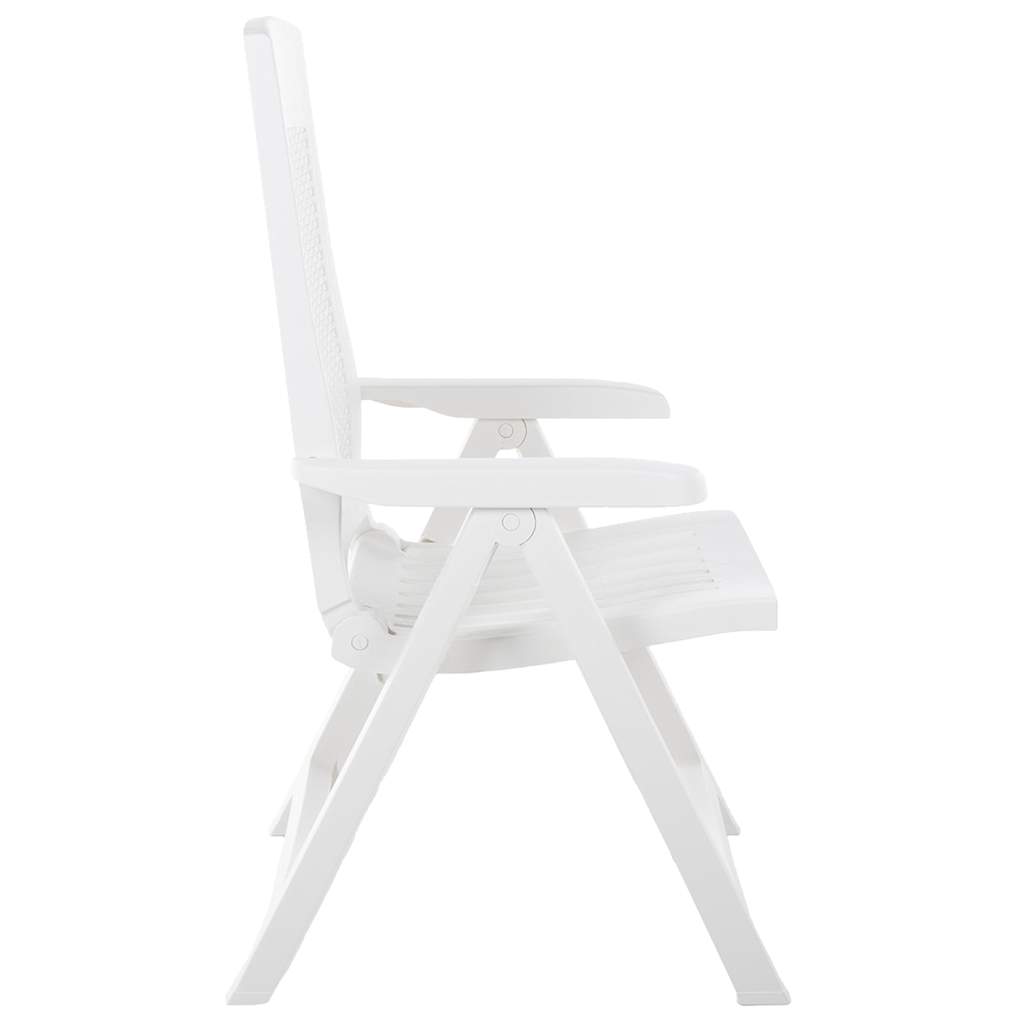 vidaXL 2 Pieces Adjustable Folding Chairs Made of Plastic, White