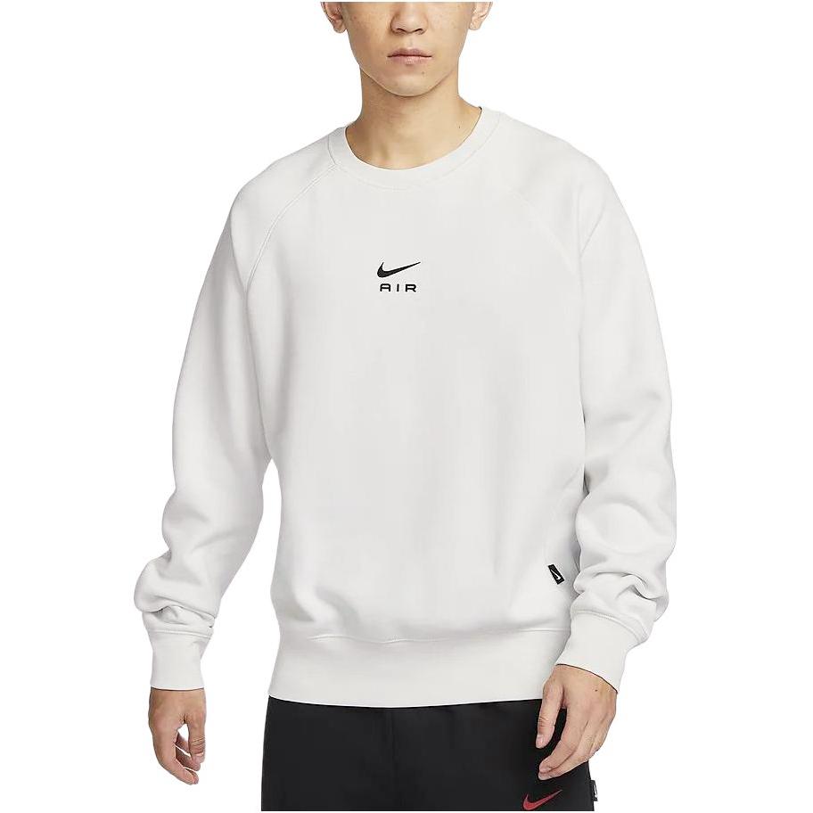 Nike Air Solid Color Crew Neck Fleece Lined Long Sleeved Casual Sweatshirt Men's Mountain Peak White FB7204-121