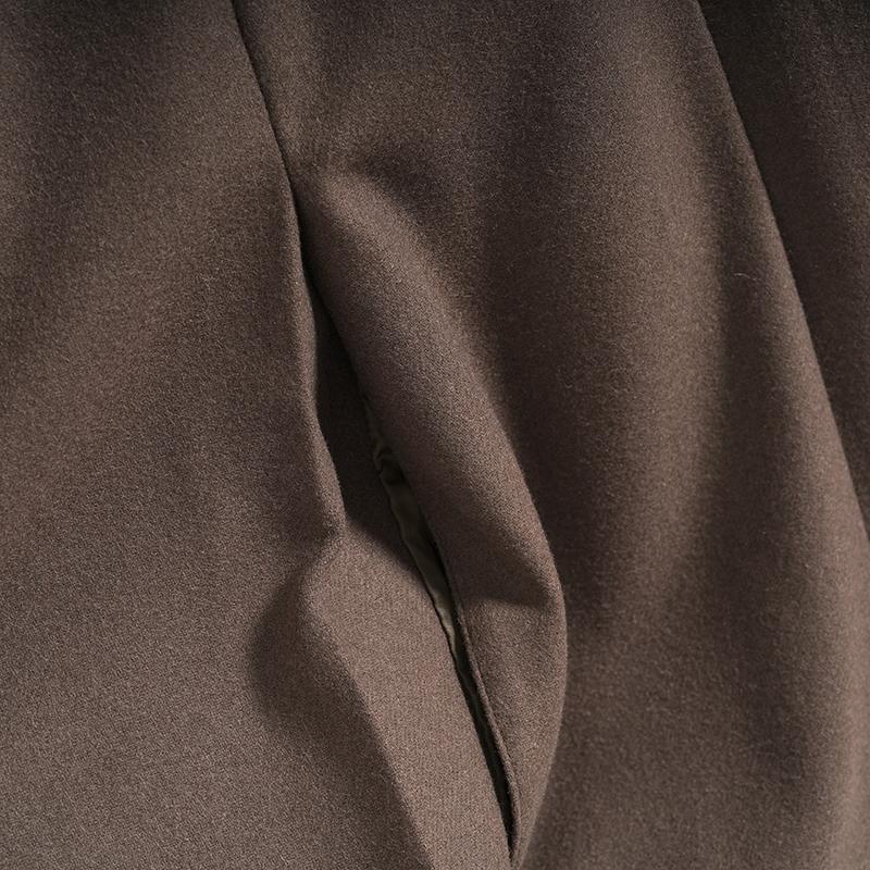 Maslan High Waisted Straight Tube Slim Fit Solid Color Sheep Wool A-Line Mid Length Skirt