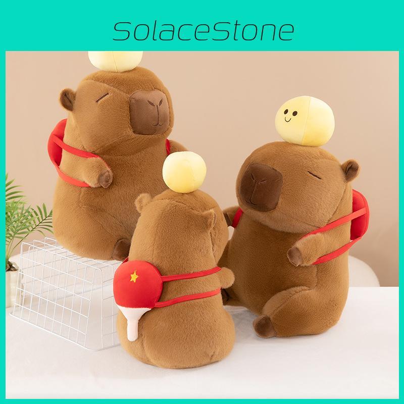 Tennis Table Capybara Backpack Plush Toy Cartoon Children Birthday Doll Gift