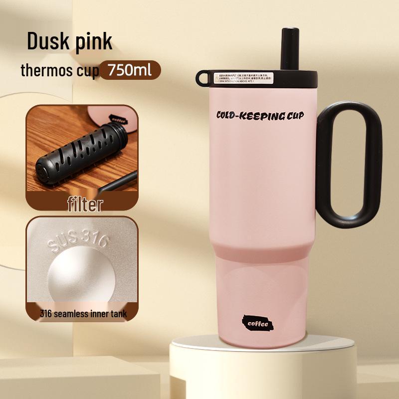 Giant Insulated 316 Stainless Steel Cup for Girls with Handle, High Appearance, Ice Buster, Car Portable.