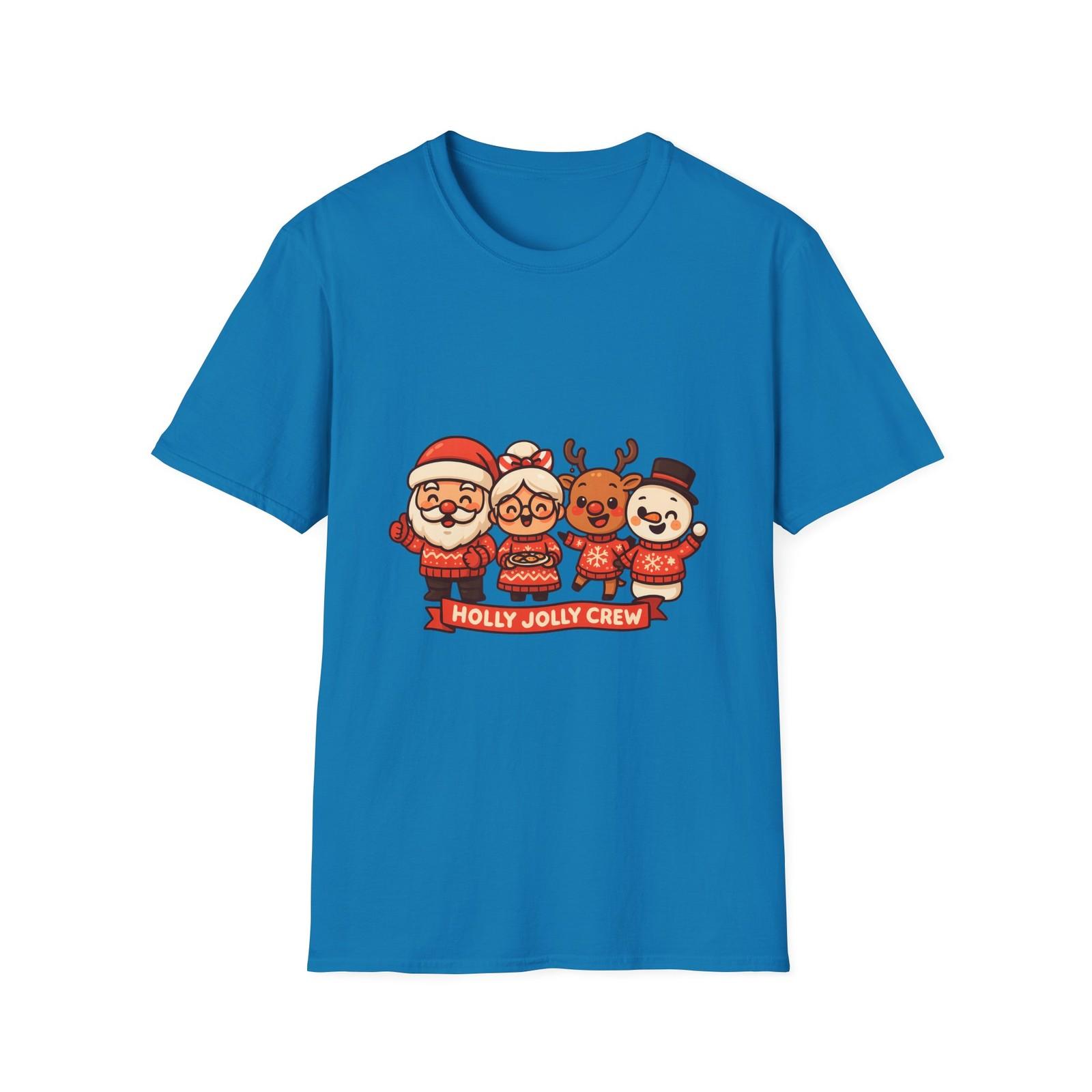 Unisex Softstyle T-Shirt Mens Womens Tees Top Chibi Holiday Santa Claus Snowman Reindeer Christmas L