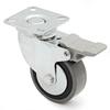 TRIAL SWIVEL WHEEL RUBBER RING Ø60 ZINC PLATED PLASTIC WITH ANTI-THREAD BRAKE. 40Kgs/WHEEL.