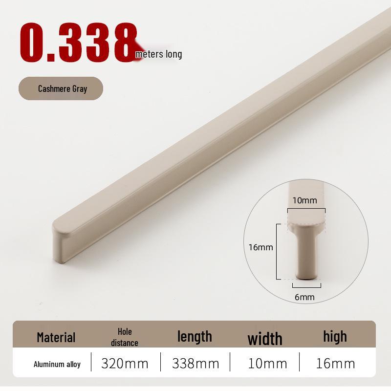 Round T-Type Black Wardrobe Door Handle with Gray, Gold, and Silver Edges