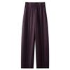 High-End Women's Purple Scimitar Spring 2025 Slimming Wide-Leg Pants with Elastic Waist