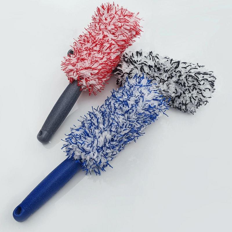 Auto Wheel Hub Brush With Ergonomic Handle Car Detailing Brushes Soft Car Cleaning Brush Microfiber Auto Accessories
