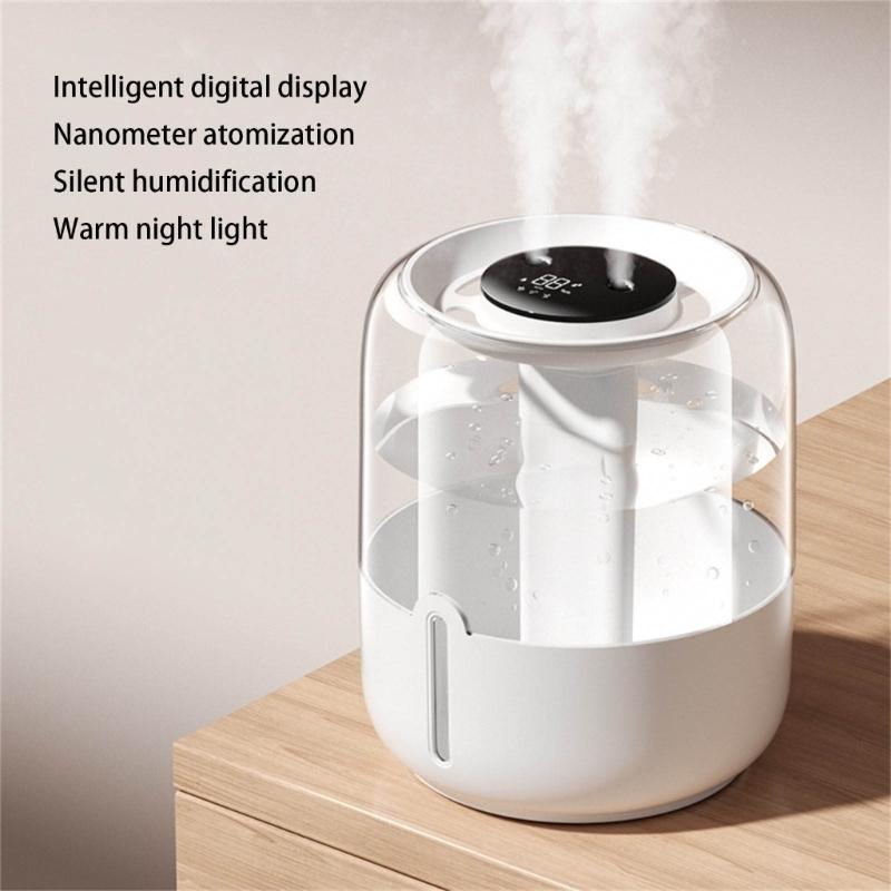 USB Doppel-Sprüh 6,8L Luftbefeuchter mit Nachtlicht Schlafzimmer ätherisches Öl Diffusor Hochkapazitäts Kaltnebelgenerator