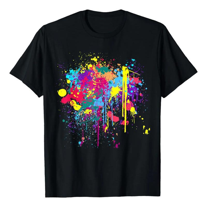 Camiseta Colorida Con Colores Salpicados De Pintura S