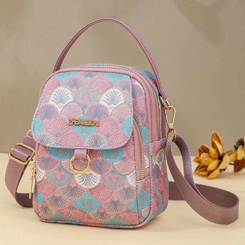 Dámská taška přes rameno s potiskem Dámská vícevrstvá taška Taška na mobilní telefon Small Square Bag Small Hadnbag