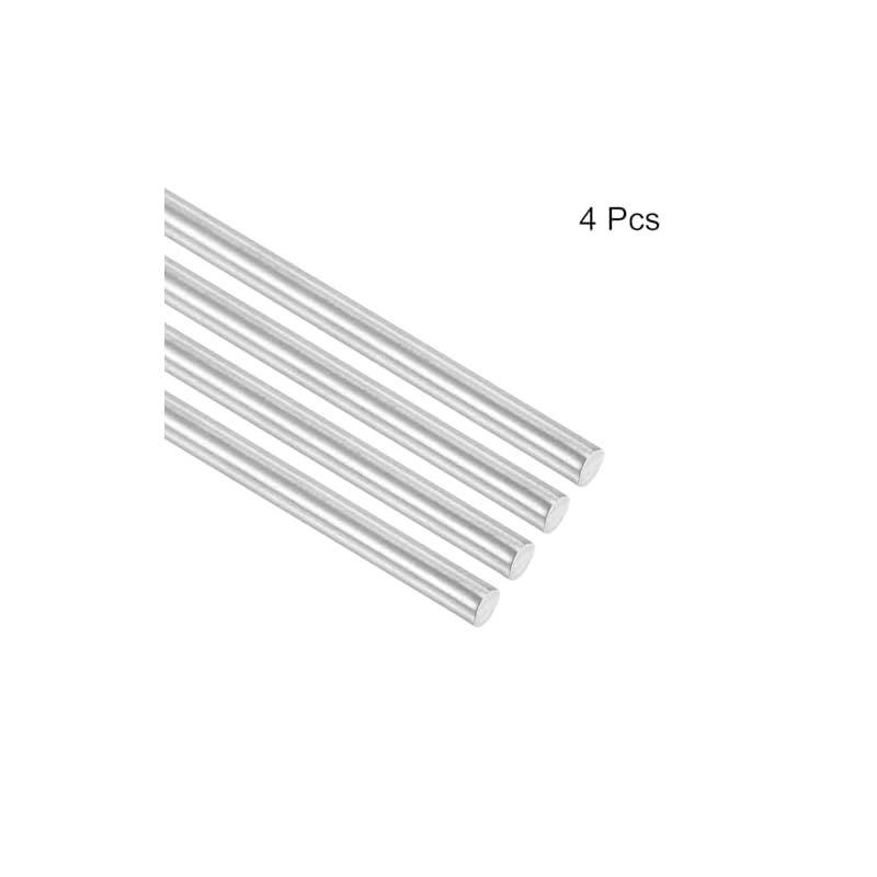 uxcell 304 Stainless Steel Round Bar 5mm x 80mm Stainless Steel Rod Solid Shaft Bar for DIY Crafts, Model Cars, Helicopters, Axle Bars, Airplanes (4