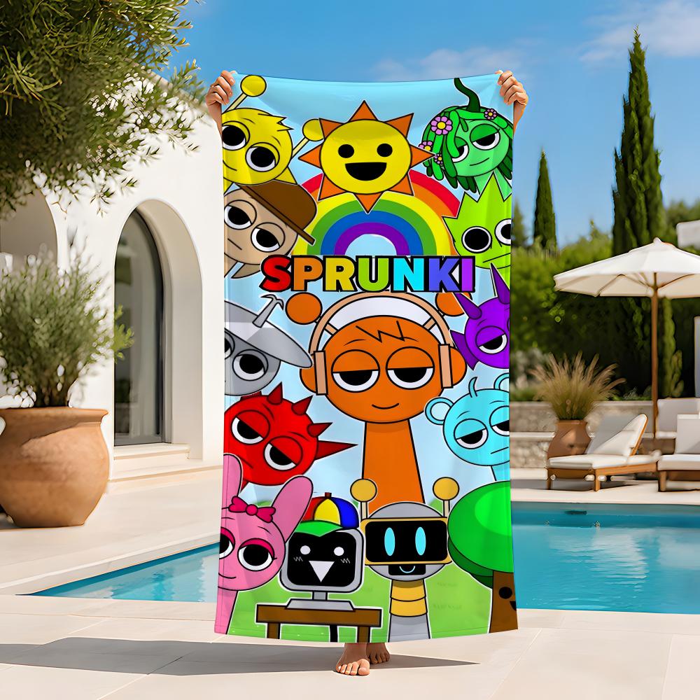 Asciugamano S-Sprunki-I Extra Large da Spiaggia Asciugatura Rapida Senza Sabbia Super Assorbente Leggero Caldo
