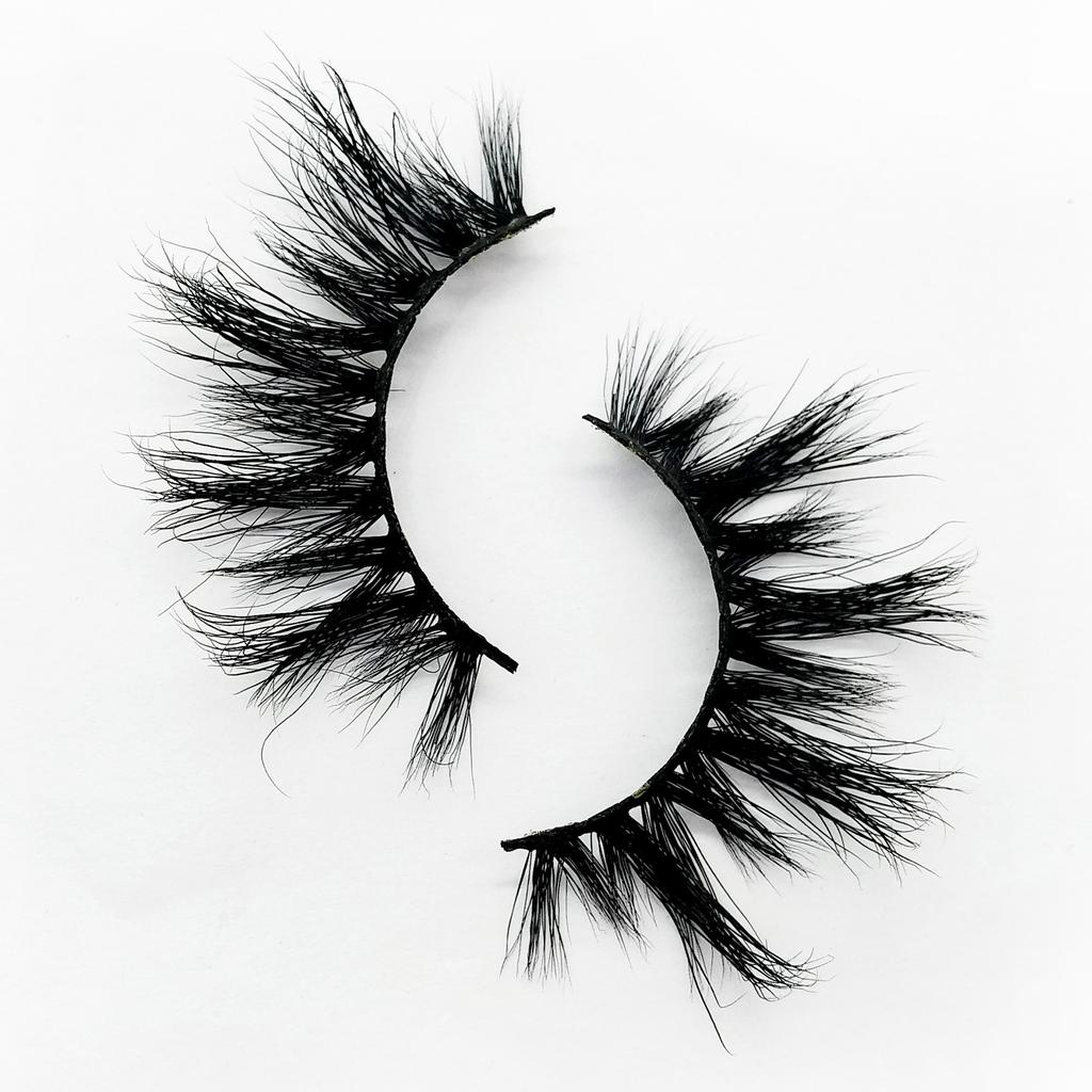25MM False Eyelashes Dramatic Volume 3D Mink Lashes Long Thick Soft Reusable 1 Pair Faux Lashes Natural Look