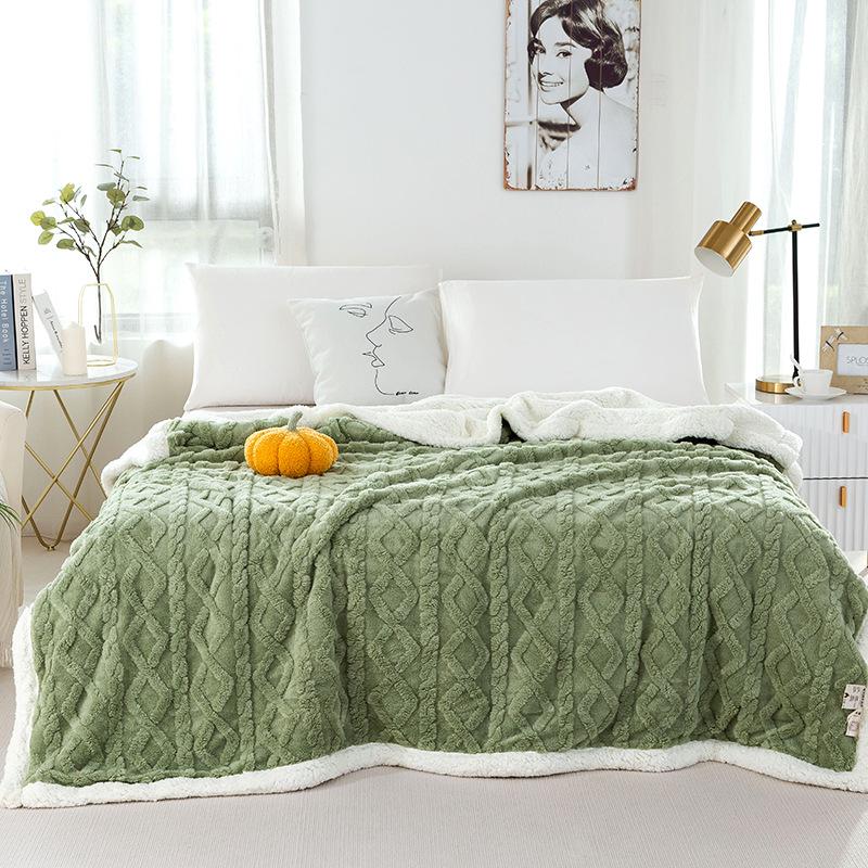 Tuff Lamb Fleece Nordic Sofa Blanket: Soft, Solid Color, Year-Round Use