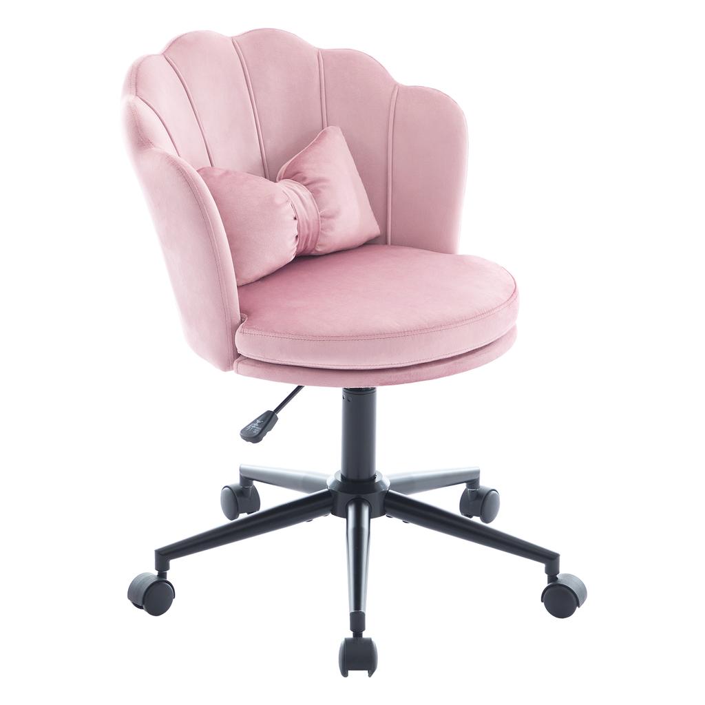 Modern Design: Dressing Chair, Office Chair, Petal-Shaped Backrest, Butterfly-Shaped Lumbar Cushion, Height-Adjustable, Soft Seat Cushion.