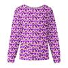 Women Long Sleeve Pattern Tops Pocket Working Stand-up Collar Single-breasted Protective Overalls Jacket Top Christmas