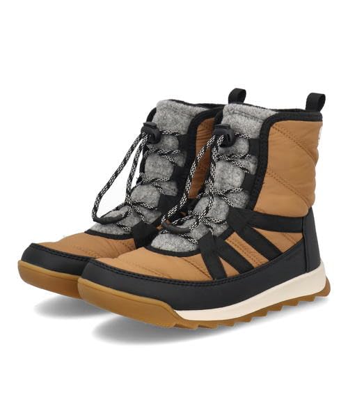 Sorel Youth Whitney 2 Plus Lace WP Kids' Snow Boots, NY5173, Elk/Black, Size 21.0cm, Boys' Athletic and School Shoes