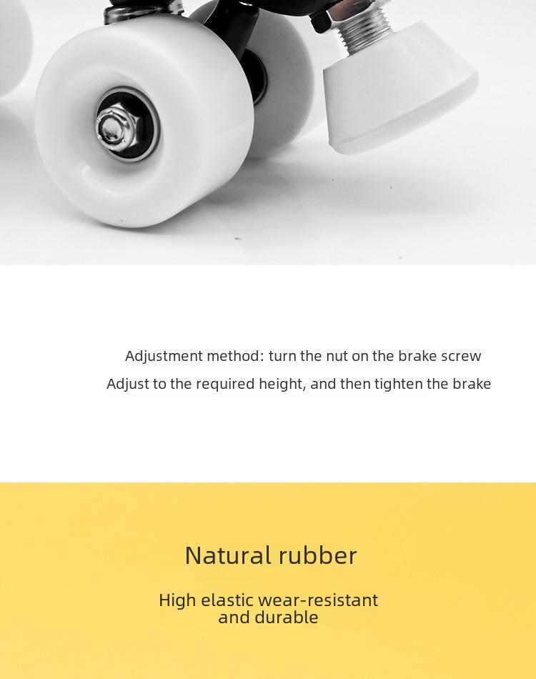 Adjustable Double-Row Four-Wheel Roller Skates with Wear-Resistant Rubber Brakes