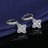 White Zirconia Four Leaf Clover Luxury Engagement Girl Earrings