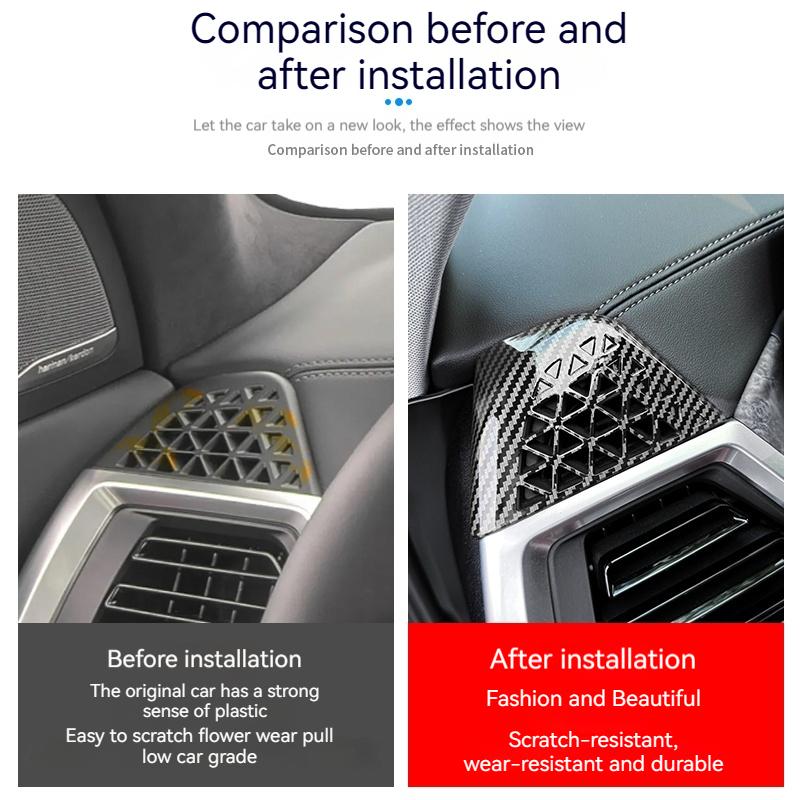 ABS Carbon Fiber Air Vent Frame Trim Cover For BMW X5 X6 X7 G05 G06 G07 -2025, Dashboard Side AC Outlet Decor Accessories