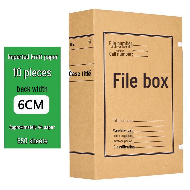 Shengben A4 Acid-Free Kraft Archival File Boxes, 10-Pack