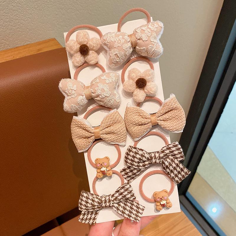 High Elasticity Milk Coffee Hair Ties for Girls - No Damage, Autumn/Winter Hair Accessories