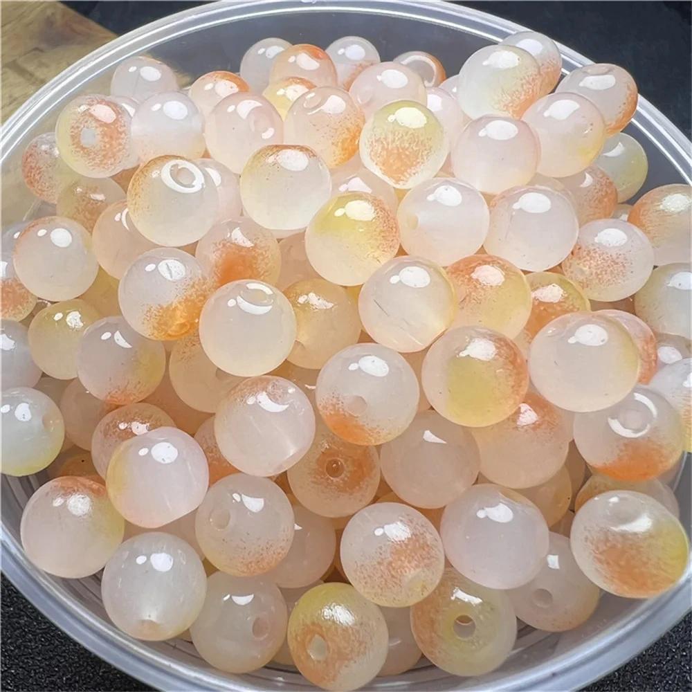 50 Pcs 8mm New Glass Beads Beautiful Multicolor Exquisite Beads Handmade Diy Necklace Jewelry Handmade Beads Accessories Girl