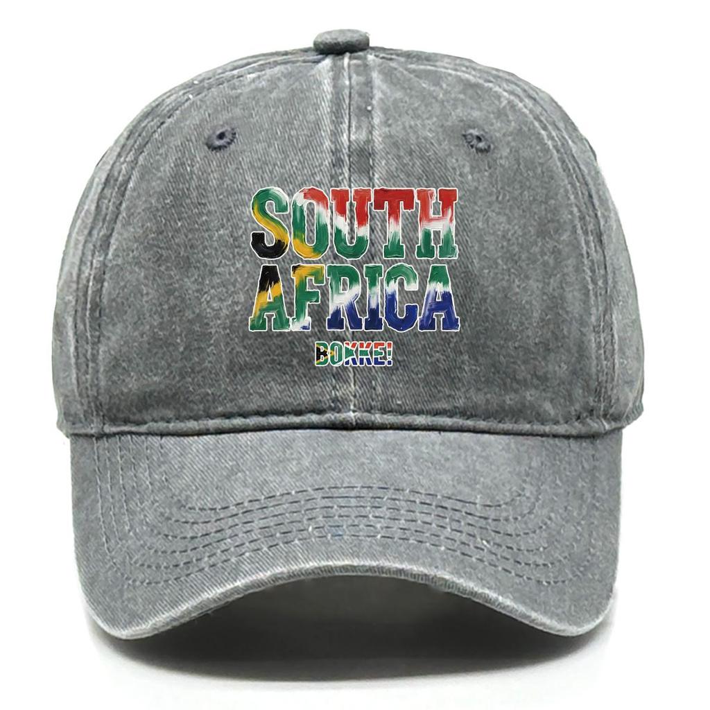 "SOUTH AFRICA" "BOKKE" Flag Printed Baseball Cap , Adjustable Baseball Hat Stylish Slouchy Trendy Leisure Woman's Cap