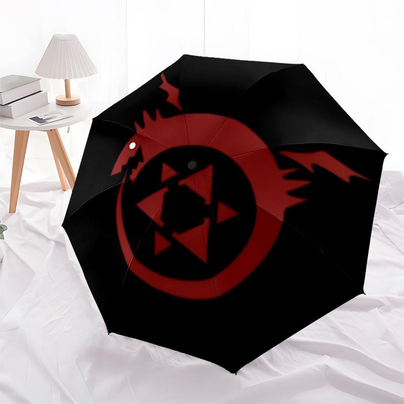 1pc "Anime Symbol" "Manga Logo" Automatic Open/close Folding Compact Umbrella, 8-Rib Sturdy Canopy, Lightweight Portable, Everyday Use, Gift, Outdoor