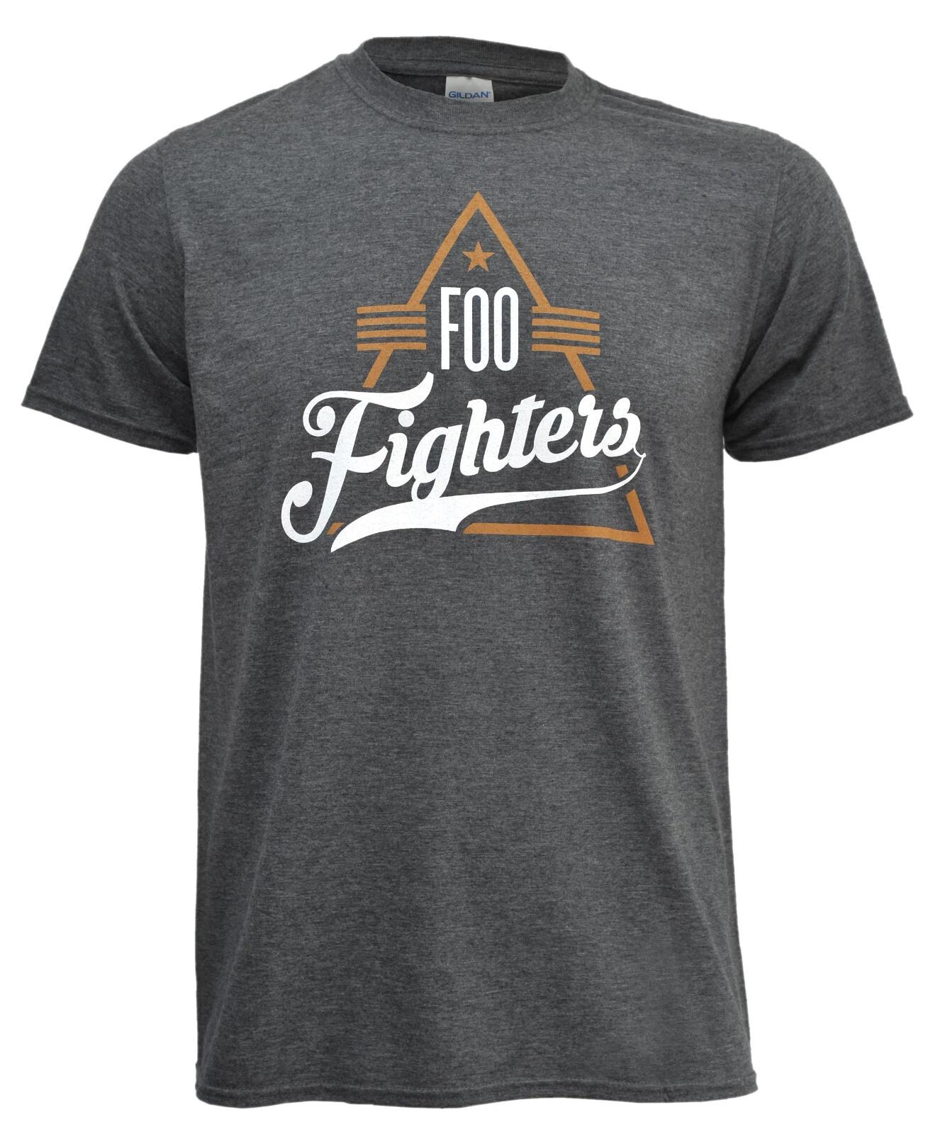 Official Foo Fighters T Shirt Triangle Logo Rock Band Grey S To XXL New M