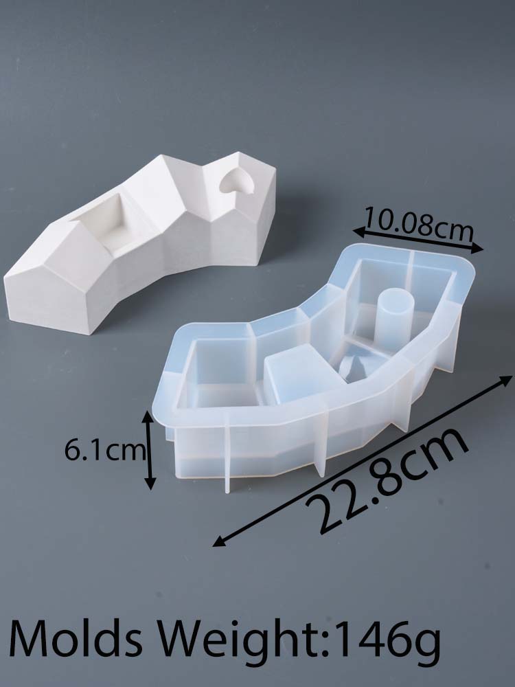 

Half Moon House Candlestick Silicone Mold DIY Nordic Houses Candle Holder Aromatherapy Gypsum Ornament Molds Resin Crafts Making