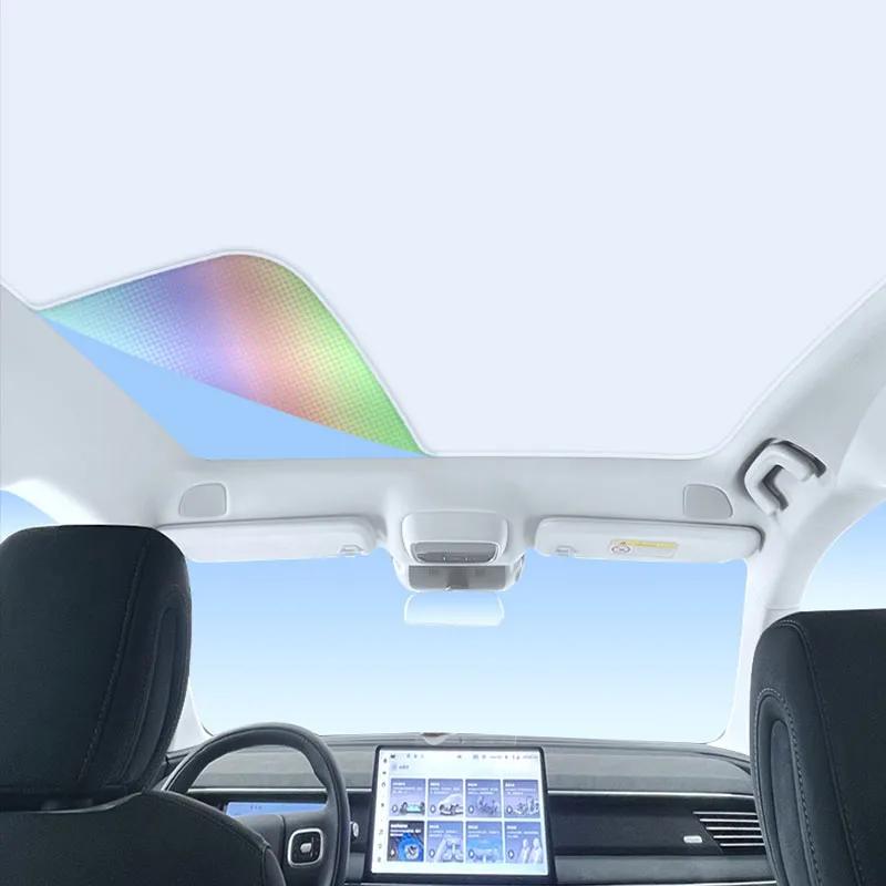 For Porsche Taycan 2023 2024 2025 Car Colorful Ice Crystal Sunroof Sunshade Skylight Roof Heat Insulation Shading Auto Accessory