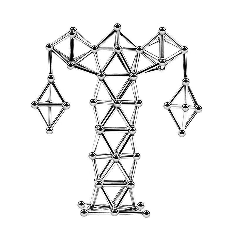Magnetic Rod and Steel Ball Building Toy Set