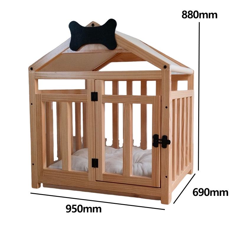 Solid Wood Indoor Pet Kennel: Removable, Washable Dog House and Cat Bed for Small Breeds (Corgi, Teddy) - Four Seasons Use