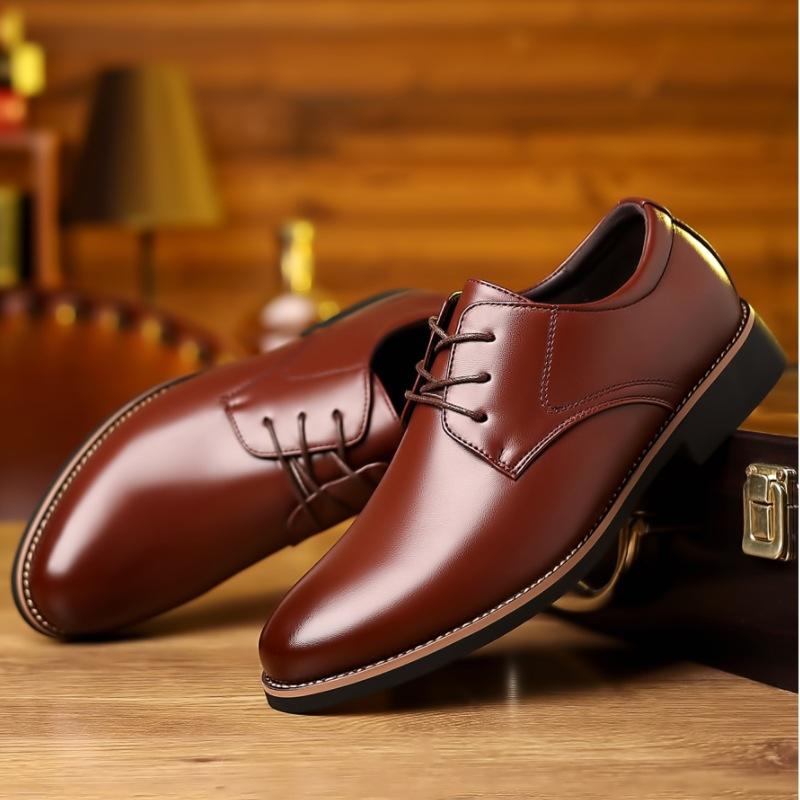 

20252025 Popular 47 Large Size 48 Business Dress British Black Wedding Groom Leather Shoes Men 48 бордовий