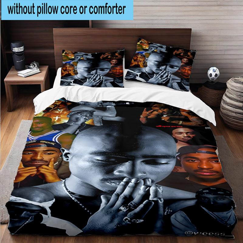 3PCS Rap Legend In Blue 3pcs Bedding,Including 3PCS Duvet Cover And 2pcs Pillowcases Perfect for Christmas,Ideal for Bedroom, Dormitory
