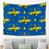 1pc Spin Top Pattern Tapestry, Blue & Yellow Retro Pop Art Wall Hanging, Psychedelic Abstract Decor for Bedroom Living Room